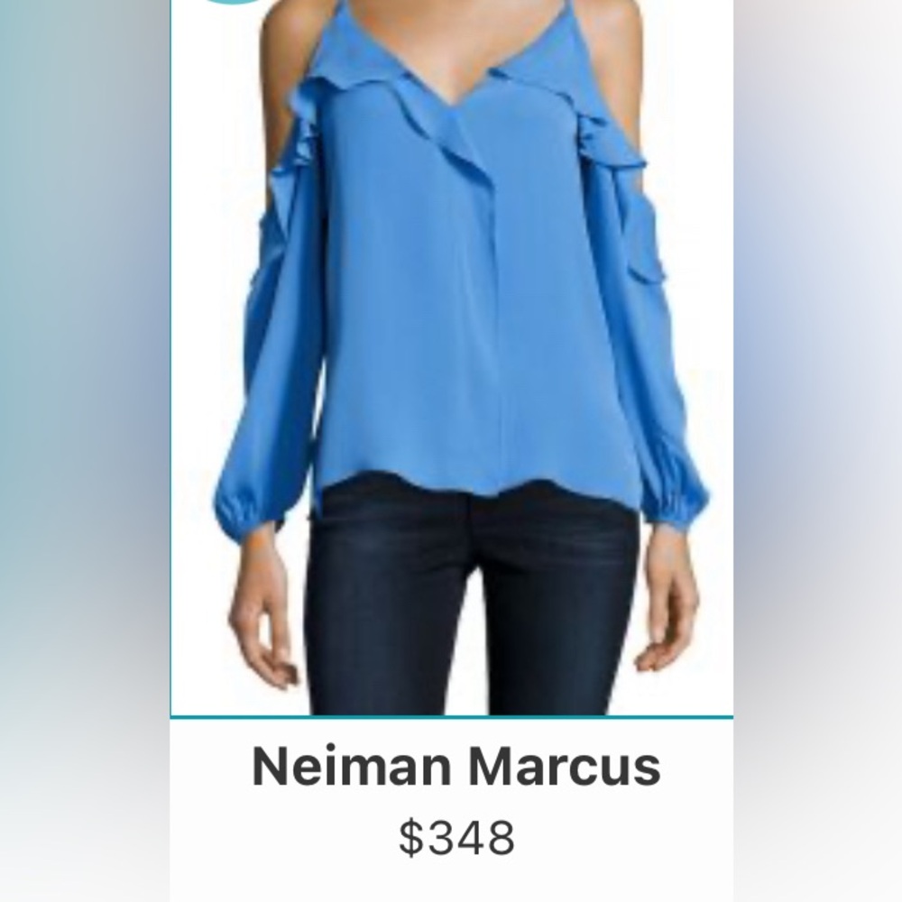 Kobi Halperin
Laurell Ruffled Cold-Shoulder Silk Blouse